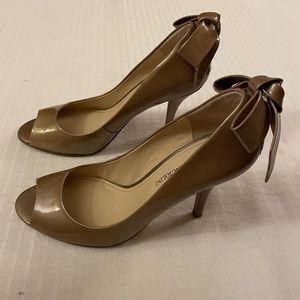 Almost New Only Worn Once! Enzo Angiolini Natural Patent Peep Toe Stilletto Heel
